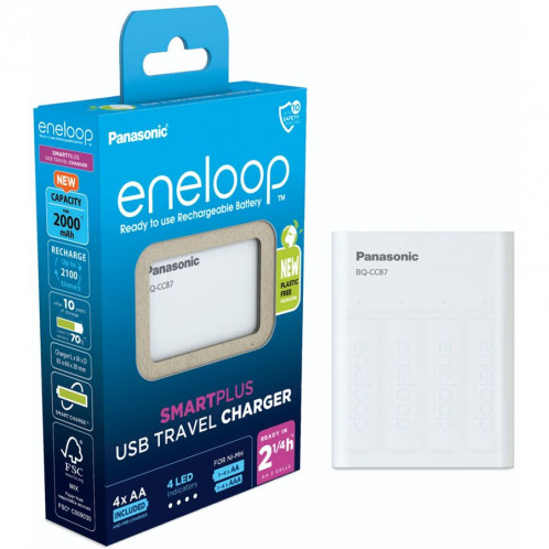 Panasonic Eneloop Smart Plus USB Travel BQ-CC87 4xAA K-KJ87MCD40 762722-04