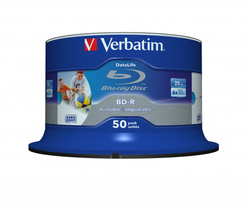 1x50 Verbatim BD-R Blu-Ray 25GB 6x Speed DL Wide imprimable CB 823928-03