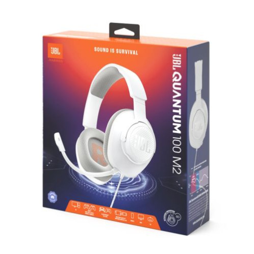 JBL Quantum 100M2 Headphone Wired Gaming Headset with Microphone, White EU DB2900801-05