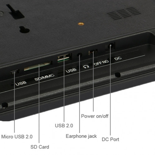 Écran LED de 14 pouces Cadre photo numérique multimédia avec support et lecteur de musique et de film, Prise en charge de l'entrée USB / SD / MS / MMC (blanc) S0229W1-08