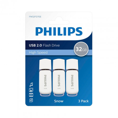 Philips USB 2.0 32GB Snow Edition gris Lot de 3 512857-05