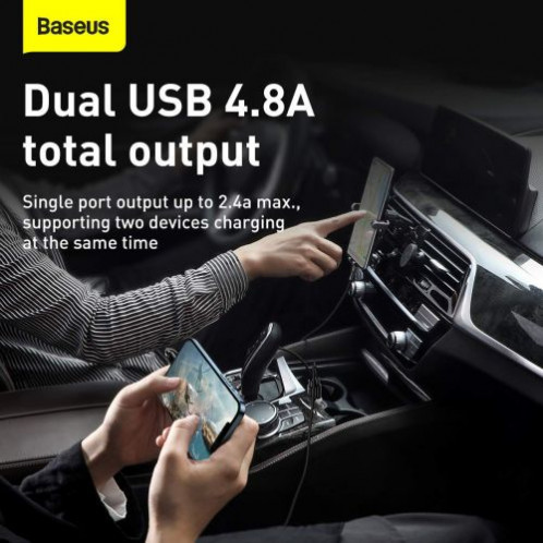 Baseus Car Charger Grain Pro Dual USB 4.8A White (CCALLP-02) DA314220-013