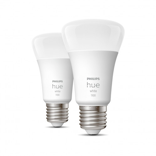 Philips Hue LED lampe E27 Lot de 2, 9,5W 1100lm blanc 840884-03