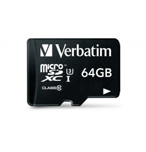 Verbatim microSDXC Pro 64GB Class 10 UHS-I incl adaptateur 111890-04