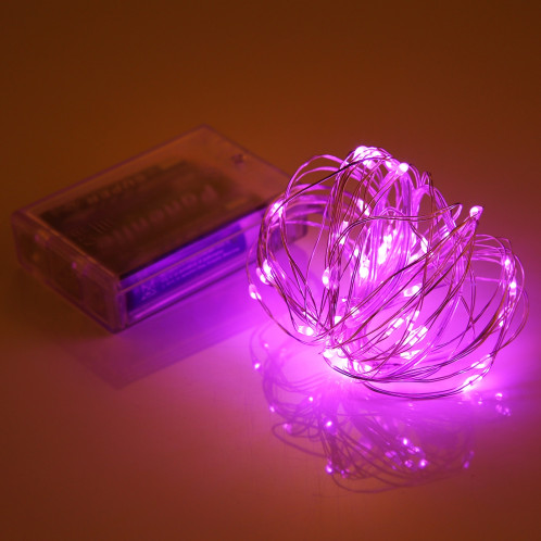 5m 6W 50 LED SMD 0603 IP65 Waterproof 3 x AA Batteries Box Silver Wire String Light Lampe Fairy Lampe Décorative, DC 5V (Rose Light) S516FL8-07