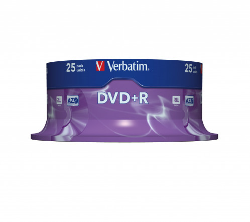 1x25 Verbatim DVD+R 4,7GB 16x Speed, mat argent 724477-03