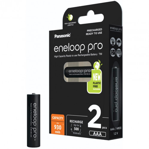 1x2 Panasonic Eneloop Pro Micro 930mAh AAA Ni-MH BK-4HCDE/2BE 762631-05