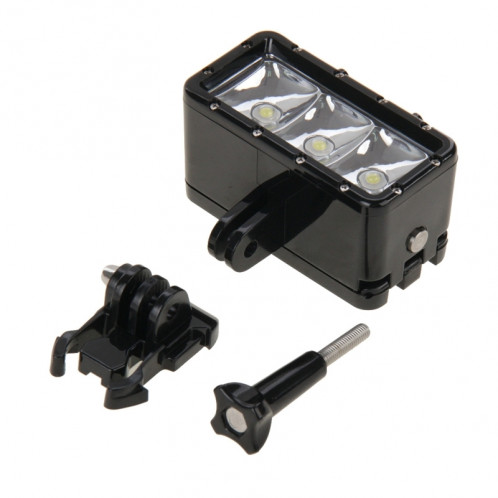 30M Waterproof Video Light 3 Modes Lampe de poche avec support de base et vis pour GoPro HERO4 Session / 4/3 + / 3/2/1, Dazzne, caméra XiaoYi S323496-08