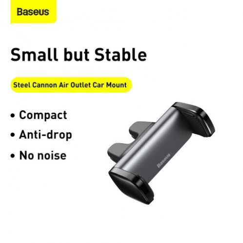 Baseus Car Mount Steel Cannon Air Outlet 360 degree rotation, Horizontal / Vertical Aluminum+ABS Black (SUGP-01) DA33683-015