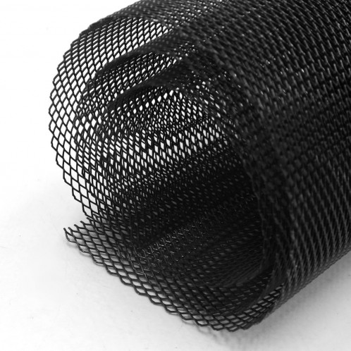 MeterMall Feuille de Grillage rhombique dalliage daluminium de Ton Noir de véhicule de Voiture 3 x 6mm 