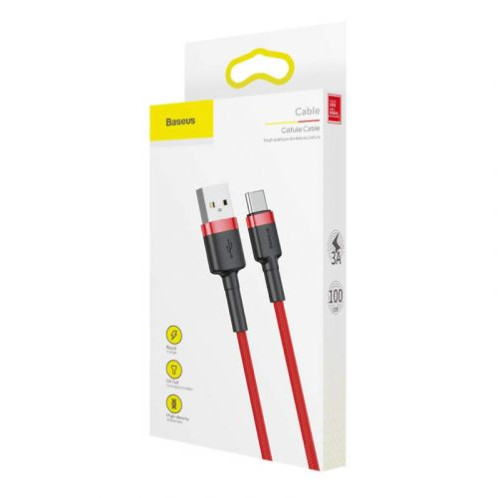 Baseus Type-C Cafule cable 3A, 1m, Red + Red (CATKLF-B09) DA192729-09