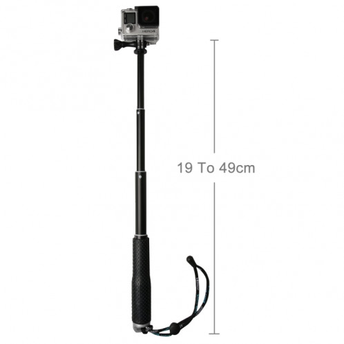 Monopied à poteau extensible à main avec vis pour GoPro HERO4 / 3 + / 3/2, Longueur max.: 49cm (Argent) SM268S0-08