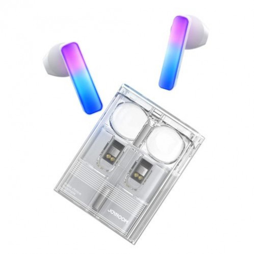 Joyroom Earphone IceLens Series Bluetooth True Wireless BT 5.3, TWS, AAC, SBC, HFP, A2DP, AVRCP, with LED Lights, White (JR-TC1) DO2052275-05