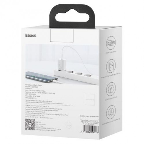 Baseus Travel Charger Super Si 1C Quick Charger 25W EU White (CCSP020102) DA690677-016