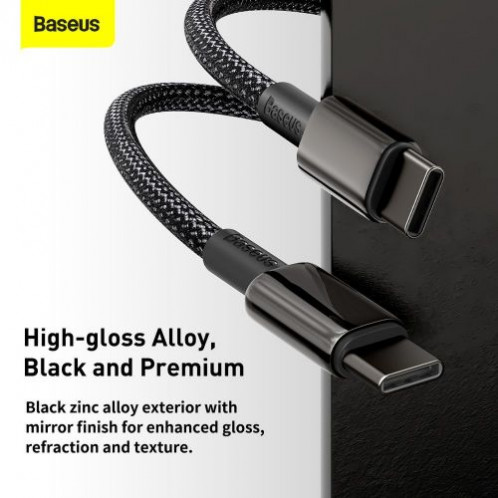 Baseus Type-C Type-C cable Tungsten Gold Fast charging and data 100W (20V/5A) 1m Black (CATWJ-01) DA357601-013