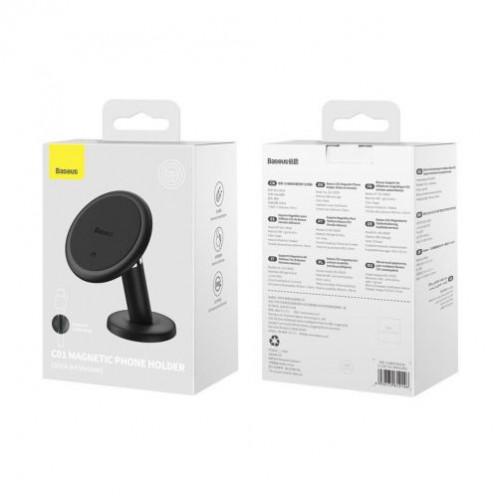 Baseus Car Mount Magnetic Car Dashboard Phone Holder 360 Degree, Black (C40140803113-00) DA689705-02