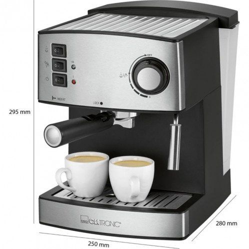 Clatronic ES 3643 noir-inox Machine espresso 15 Bar 771206-06