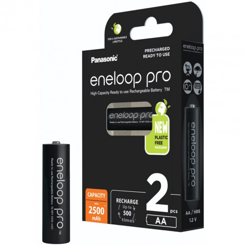 1x2 Panasonic Eneloop Pro Mignon 2500mAh AA Ni-MH BK-3HCDE/2BE 762645-05