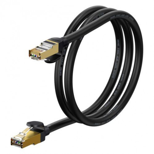 Baseus Network Cable High Speed (CAT7) of RJ45 (round cable) 10 Gbps, 1m Black (WKJS010101) DA191374-017