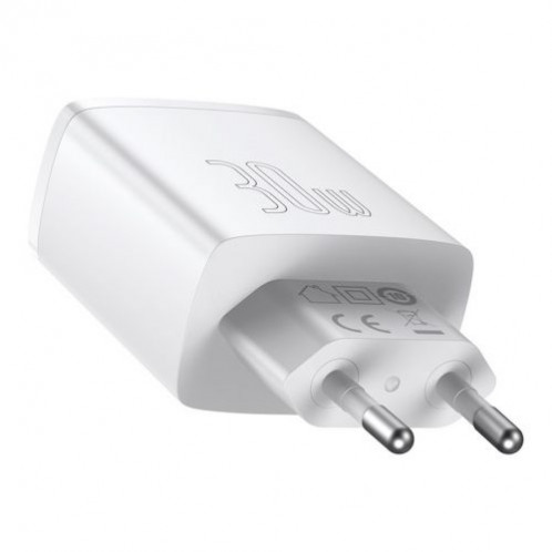 Baseus Travel Charger Compact Quick Charger U+U+C PD3.0, QC 3.0 30W EU White (CCXJ-E02) DA91562-015