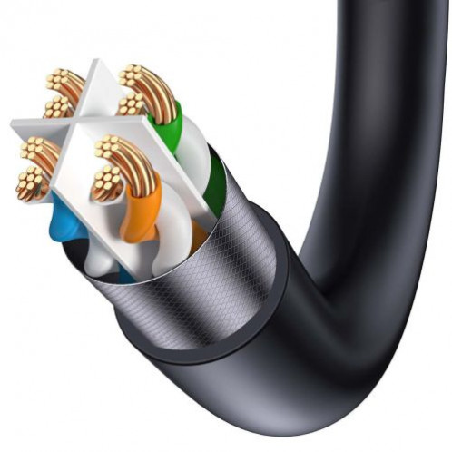 Baseus Network Cable High Speed (CAT7) of RJ45 (round cable) 10 Gbps 1.5m Black (WKJS010201) DA214286-020