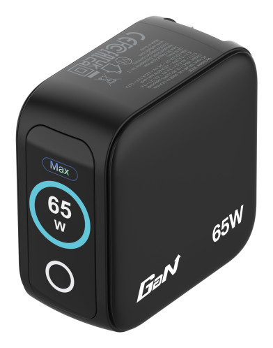 Verbatim Mini GaN Charger 65W mit Display 2xUSB-C +1xA 30238 234231-02