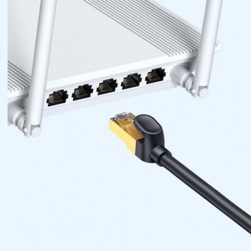 Baseus Network Cable High Speed (CAT7) of RJ45 (round cable) 10 Gbps, 1m Black (WKJS010101) DA191374-017