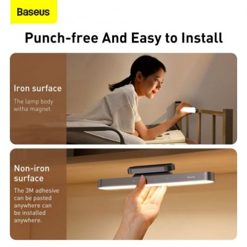 Baseus Home Magnetic Stepless Dimming Charging Desk Lamp 100LM, 4000K, 1800 mAh 4.5W Gray (DGXC-C0G) DA1314720-017