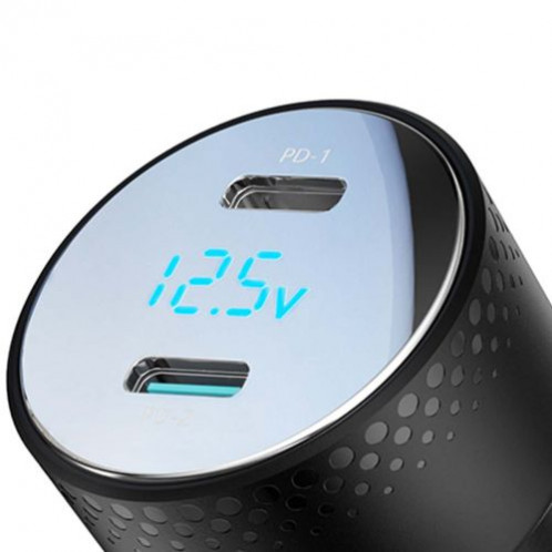 Joyroom Car Charger with Digital Display, U+C, QC 3.0, PD, 70W, Black (JR-CCD02) DO697526-017