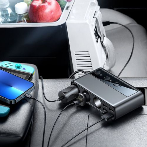 Joyroom Car Charger 9-in-1, (C+U+U+U+U+U+ 3 cigarette lighter socket) 154W, Black (JR-CL06) DO104229-09