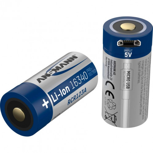 Ansmann 16340 Li-Ion Akku 850mAh 3,6V Entrée micro-USB 1300-0015 690748-06