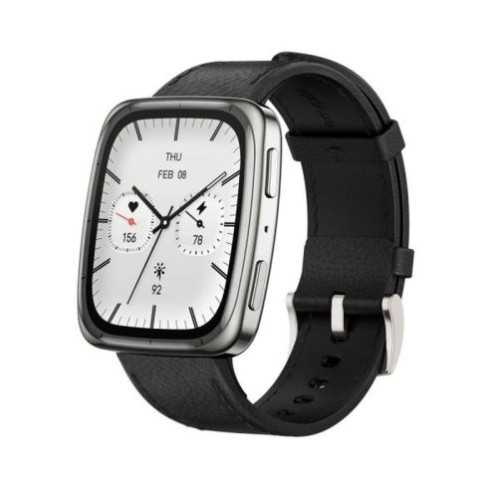 Amazfit Active 2 (Square) NFC, 44mm with Premium Leather Strap, Black EU W2434GL2N DM10400709-01