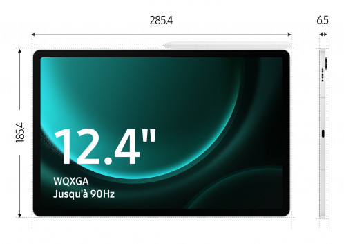 Samsung X610 Galaxy Tab S9 FE+ (WiFi 12.4'' 256 Go, 12 Go RAM) Argent X610-12/256_SIL-07