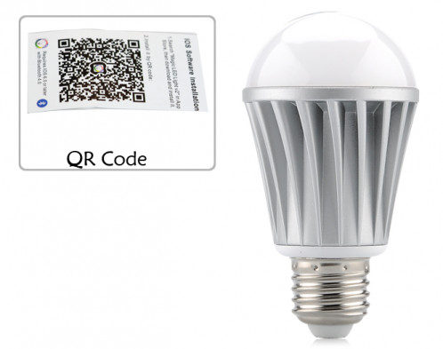 Ampoule LED 7W E27 RGBW Bluetooth 550 lumens / Application pour iOS + Android / LED Epistar / Angle 120 degres C79807-01