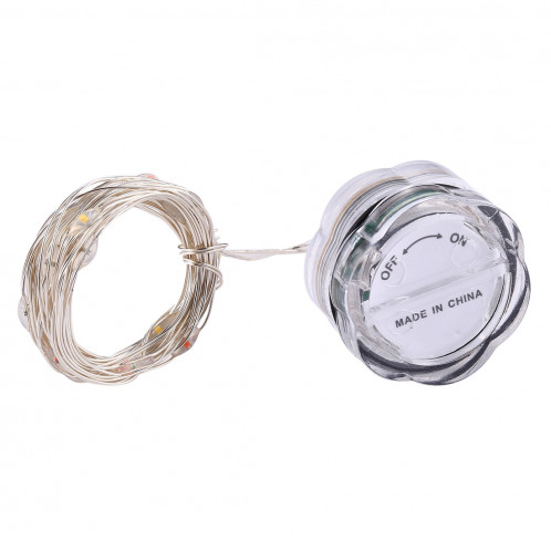 2m 20 LED Bouton résistant à l'eau Bouton Bouton Batterie Batterie Silver Wire String Light Lampe de fée Lumière décorative (Lumière colorée) S221CL5-06