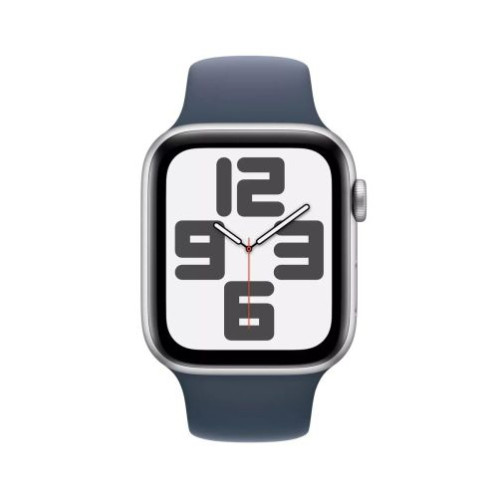 Apple Watch SE 2nd Gen GPS + Cellular 44mm Silver Alu Case, Storm Blue Sport Band M/L EUMRHJ3 DP18800452-02