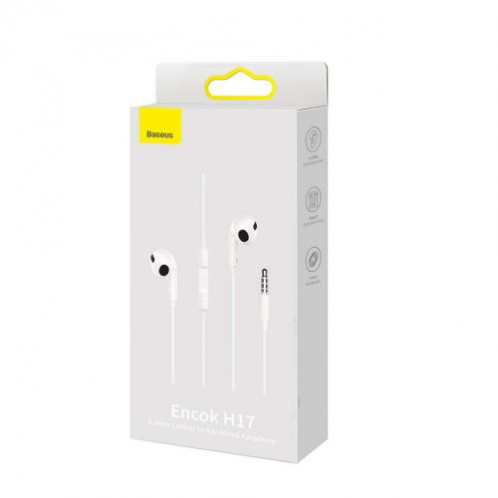Baseus Earphone Encok H17 in-ear wired earphone with 3.5mm jack wired headphones White (NGCR020002) DA299923-016