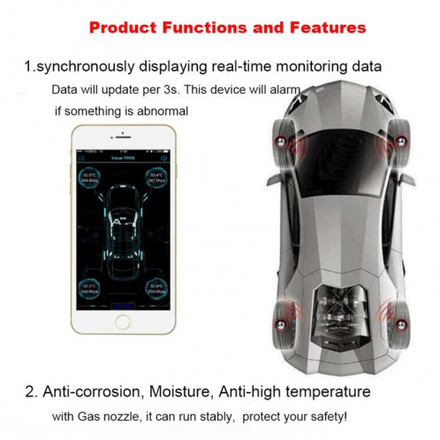 Outils de contrôle de pression des pneus 2 interne externe TH / WI Système  de surveillance de la pression des pneus de la température des pneus LCD  Afficher la moto TPMS Accessoires