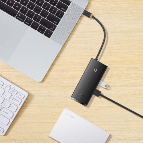 Baseus HUB Lite Series 5-in-1 Multifunctional (Type-C to 2x USB 3.0 / Type-C / HDMI 1.4 / SD/TF) White (WKQX050102) DA1754249-017