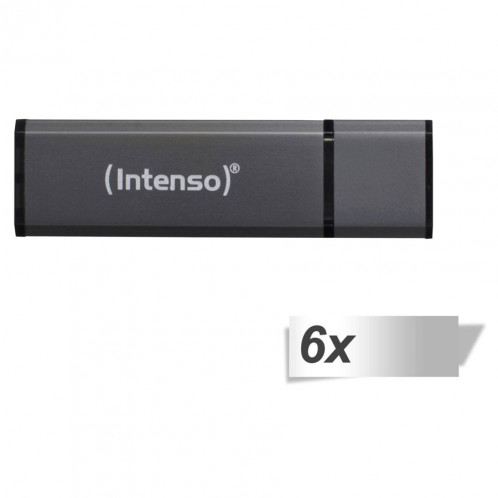 6x1 Intenso Alu Line anthracite 16GB USB Stick 2.0 447568-03