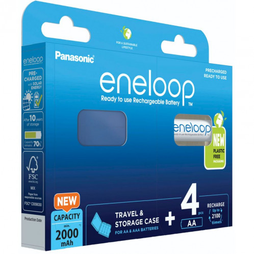 1x4 Panasonic Eneloop Mignon AA 2000mAh + Akkubox BK-3MCDEC4BE 762610-04