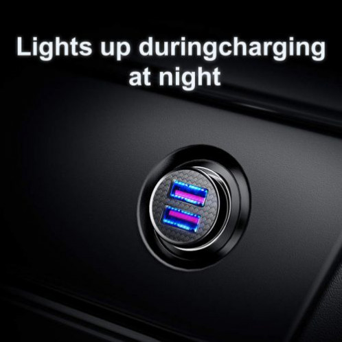 Baseus Car Charger Circular Plastic A+A Dual Quick Charge 3.0 30W Black (CCALL-YD01) DA547606-010