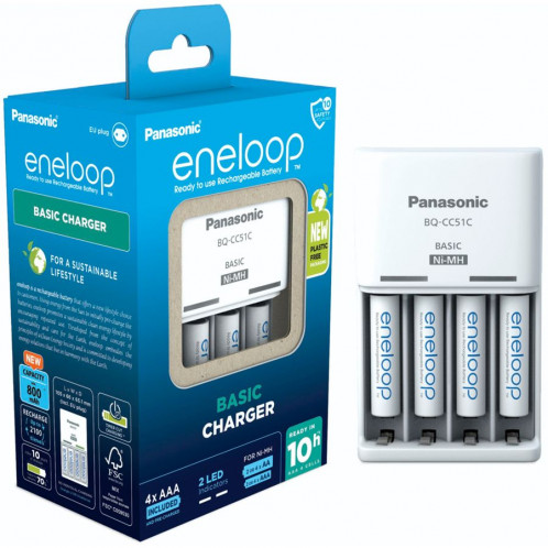 Panasonic Eneloop Basic Chargeur BQ-CC51 incl. 4xAAA K-KJ51MCD04E 762743-04