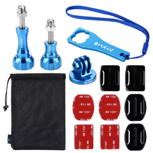 PULUZ 13 en 1 kit combiné métallique CNC (vis + supports de surface + adaptateur pour trépied + sac de rangement + clé) pour GoPro HERO5 / 4/3 + / 3/2/1 SPKT217-08