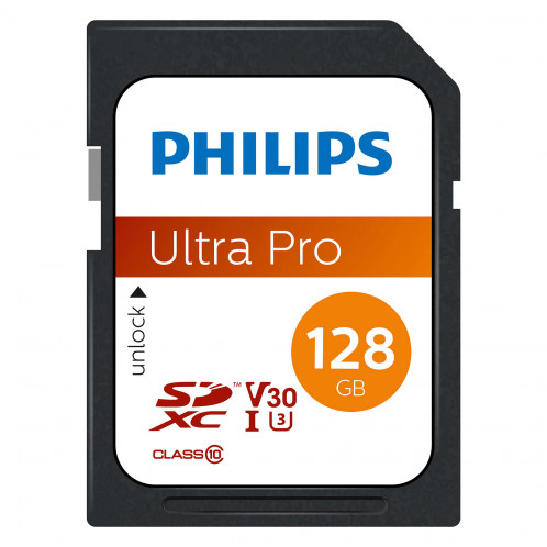 Philips SDXC Card 128GB Class 10 UHS-I U3 V30 A1 512402-03