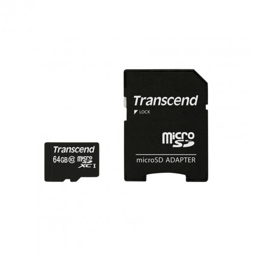 Transcend microSDXC 64GB Class 10 + adaptateur SD 171292-03