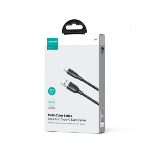Joyroom USB Type-C Multi-Color Series Fast Charging and Data Cable, 100W, 1m, Black (S-A34) DO173864-03