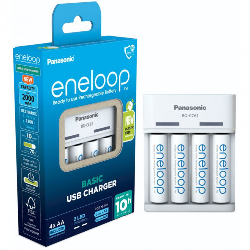 Panasonic Eneloop Basic Chargeur USB BQ-CC61 incl. 4xAA 2200mAh 762757-04