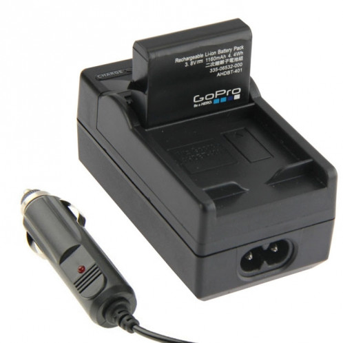 Batterie pour appareil photo numérique Chargeur voiture pour Gopro HERO 4 AHDBT-401 SB26575-07
