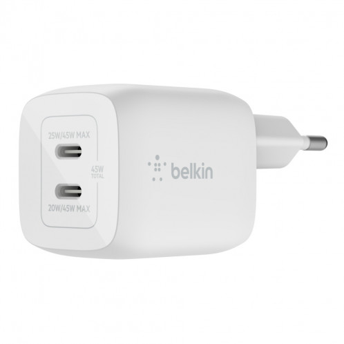 Belkin BOOST Chargeur USB-C 45W GaN PD+PPS Technolog. WCH011vfWH 760097-06